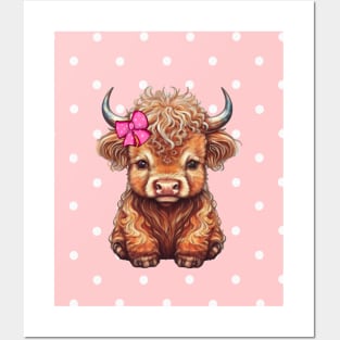 Highland Cow Cute Baby Cow Posters and Art